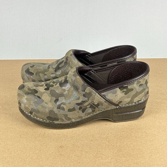 Dansko Shoes - Dansko Professional Camo Print Clogs Womens 9.5/10 Brown Tan Slip On Comfort